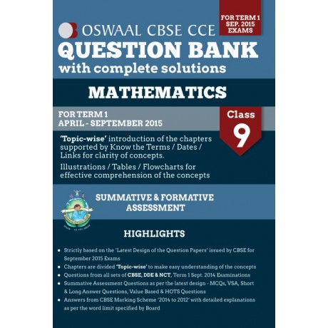 OSWAAL QUESTION BANK WITH COMPLETE SOLUTIONS MATHS CLASS 9 TERM 1